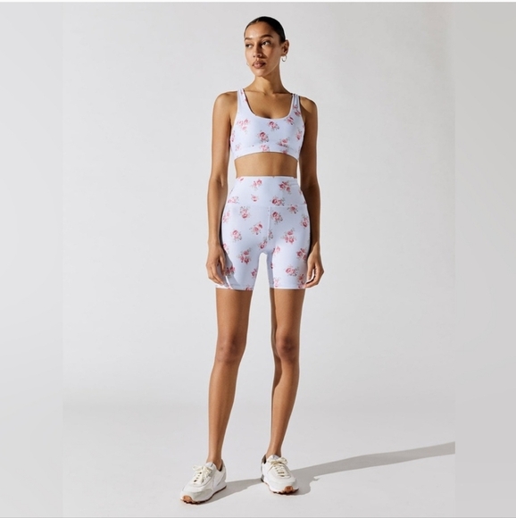 NEW! Spiritual Gangster,Intent High Waist Bike Short,Floral Crush Print, Small - Picture 2 of 6